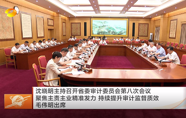 視頻丨沈曉明主持召開省委審計委員會第...